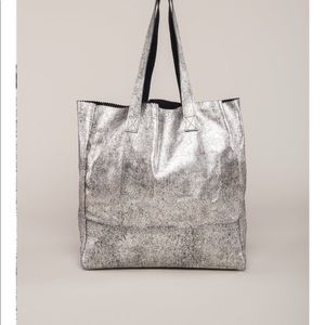 NWT Ian Snow metallic silver Tote
